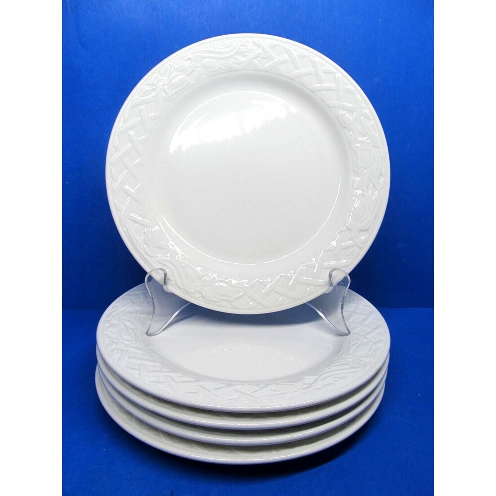 Zrike Terraza Set Of 5 Tulip Embossed 8" Salad Plates Basket Weave VGC